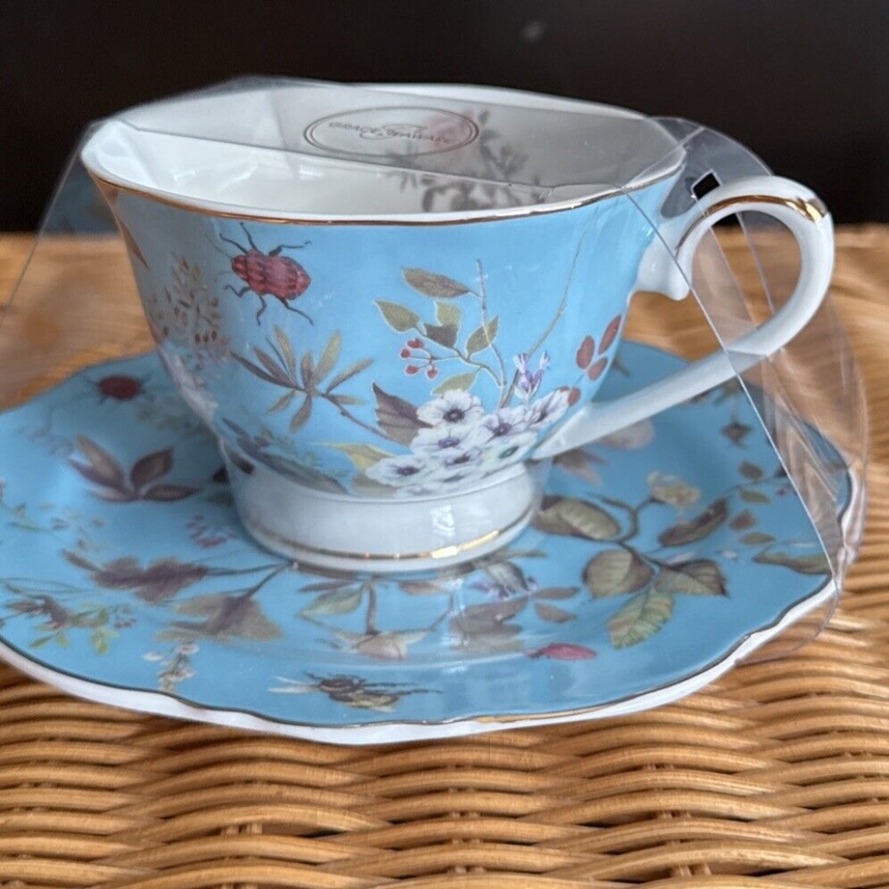 Grace Teaware Flower Teacup & Saucer
